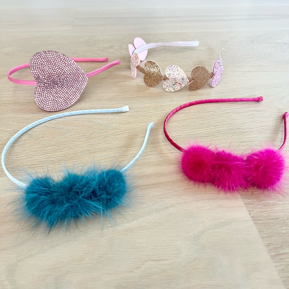 Set of 4 adorable headbands. Luxe brands / materials